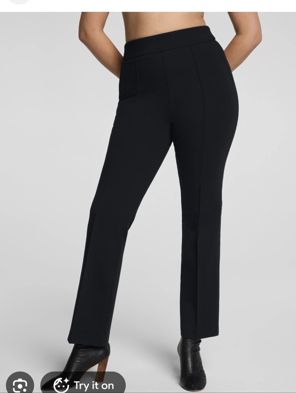 SPANX Perfect Fit Black Straight-Leg Ponte Pants